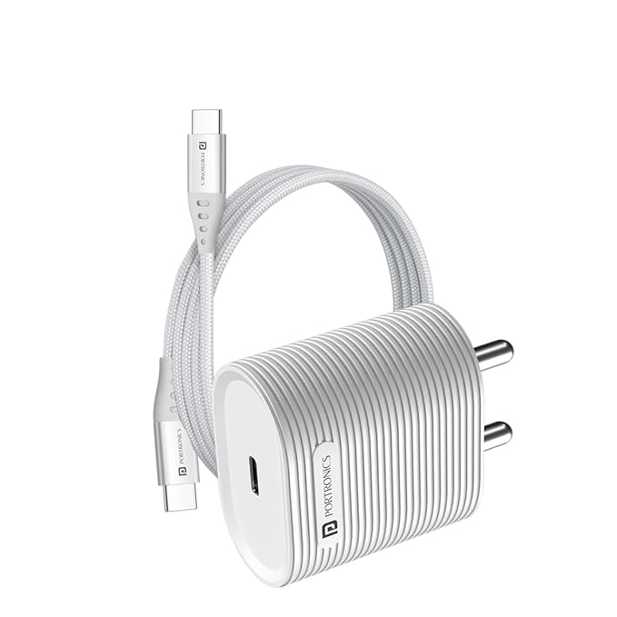Portronics Adapto 20 Type C 20w Charger for Android,iPhone